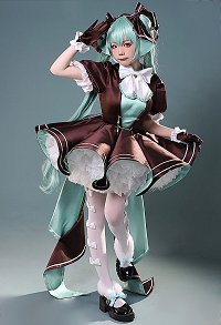 Bunny Princess Cosplay Costume Dress and Back Bow with Gloves and Headdress