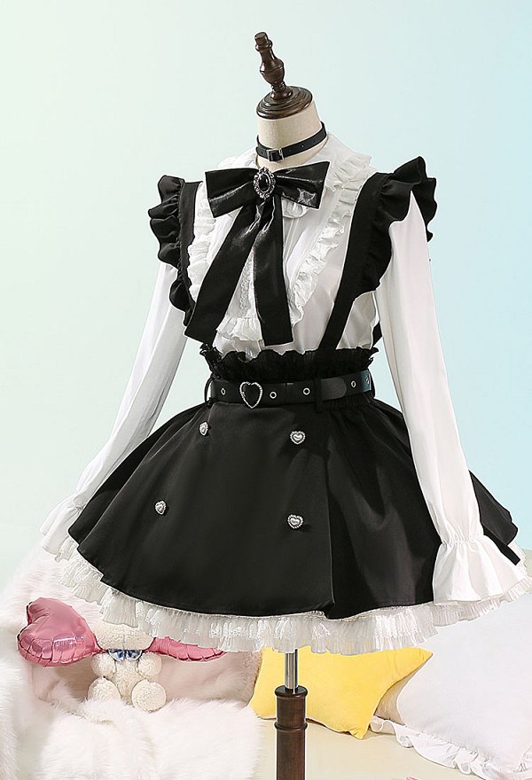 Vocal Cosplay Costume Shirt and Skirt with Belt and Thigh Socks