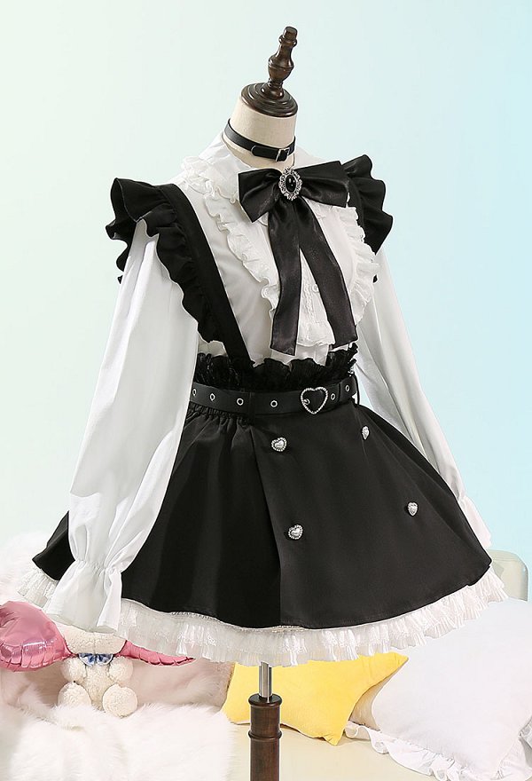 Vocal Cosplay Costume Shirt and Skirt with Belt and Thigh Socks