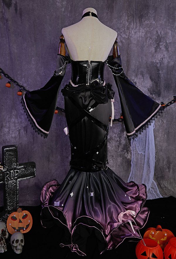 Megurine Luka CV03 Cosplay Costume Halloween Maid Style Dress and Hat with Belt Megurine Luka CV03 Cosplay Costume Halloween Maid Style Dress and Hat with Belt