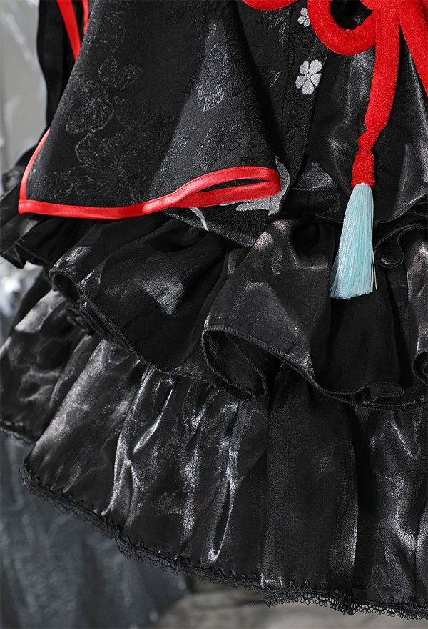 Vocal Costume de Cosplay Robe et Chaussettes avec Coiffe et Ornement de Taille
