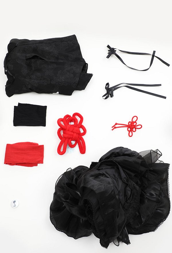 Vocal Costume de Cosplay Robe et Chaussettes avec Coiffe et Ornement de Taille