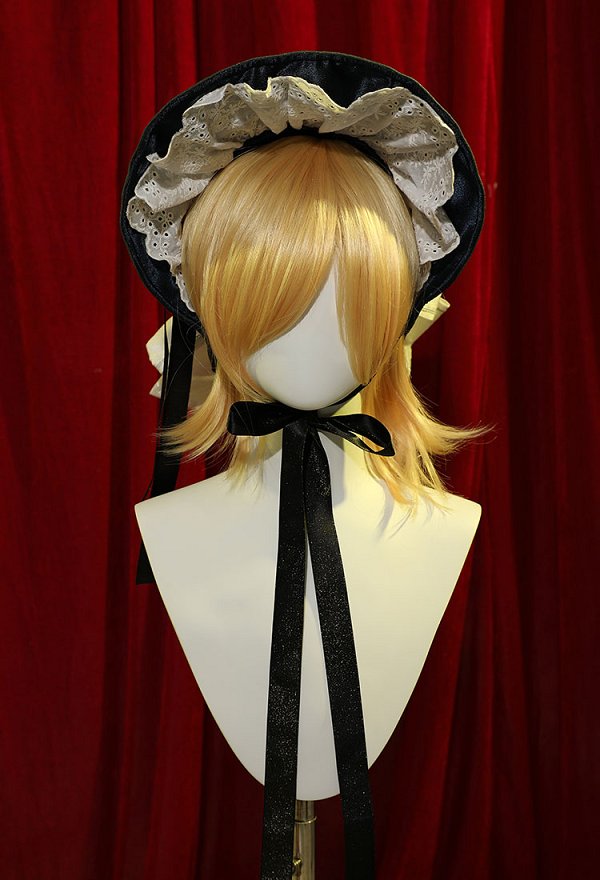 Vocal Kagamine Rin Disfraz de Cosplay Vestido de Fiesta Estilo Lolita Vintage con Capa Sombrero y Pulsera