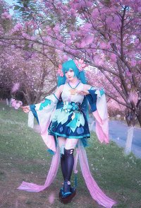 Onmyoji Cosplay Costume Vocal Robe Kawaii et Bandeau avec Ceinture et Collants