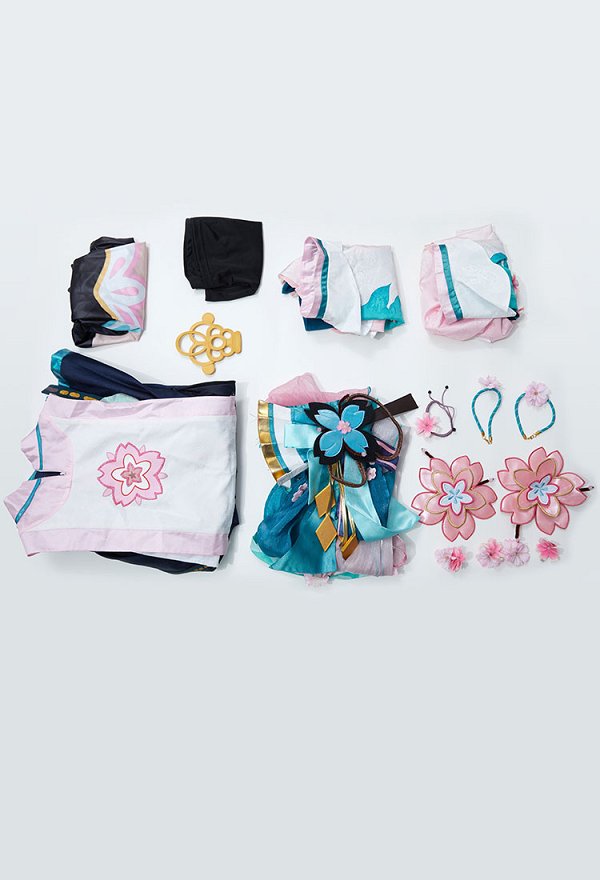 Onmyoji  Disfraz de Cosplay Vocal Vestido y Corsé con Cinturón de Cintura y Medias