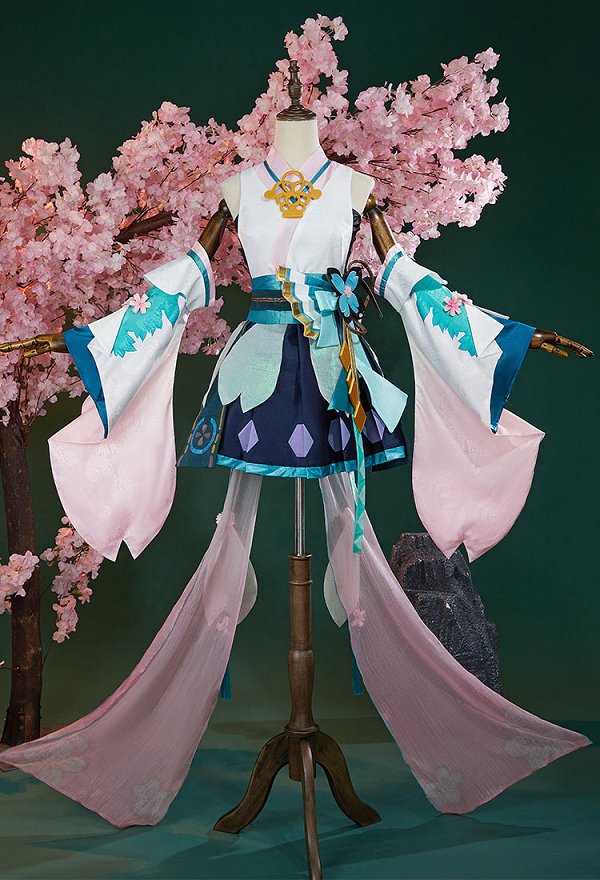 Onmyoji  Disfraz de Cosplay Vocal Vestido y Corsé con Cinturón de Cintura y Medias