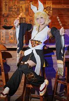 Onmyoji Rin Cosplay Kostüm Kleid und Gürtel mit Ärmeln Beinwärmern Onmyoji Rin Cosplay Kostüm Kleid und Gürtel mit Ärmeln Beinwärmern