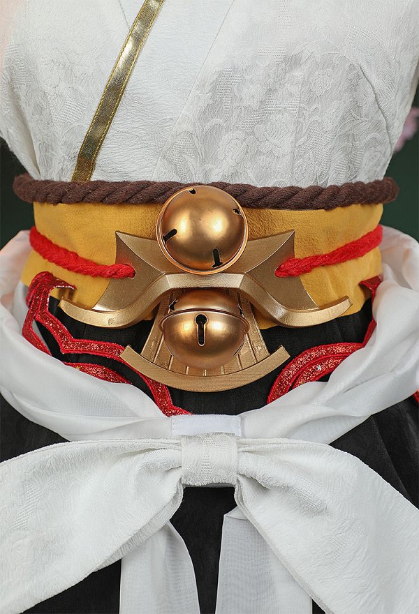 Onmyoji Rin Cosplay Kostüm Kleid und Gürtel mit Ärmeln Beinwärmern