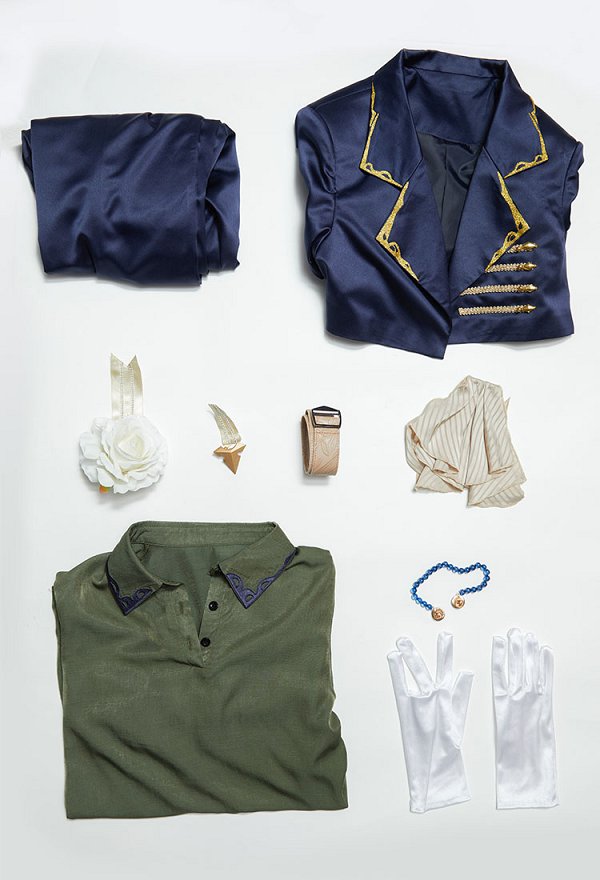 Vocal Len Costume de Cosplay Chemise et pantalon assortis avec une veste et des gants