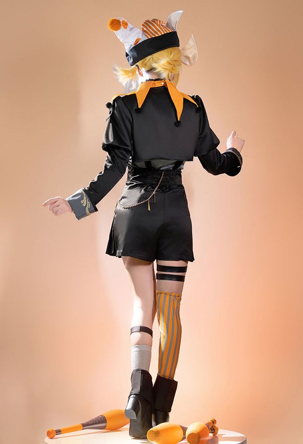 Vocal Rin Black circus Costume de Cosplay Chemise et pantalon avec veste et chapeau