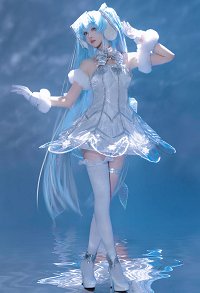 Série Vocal Symphony Cosplay Costume Robe avec jupe TPU et gants