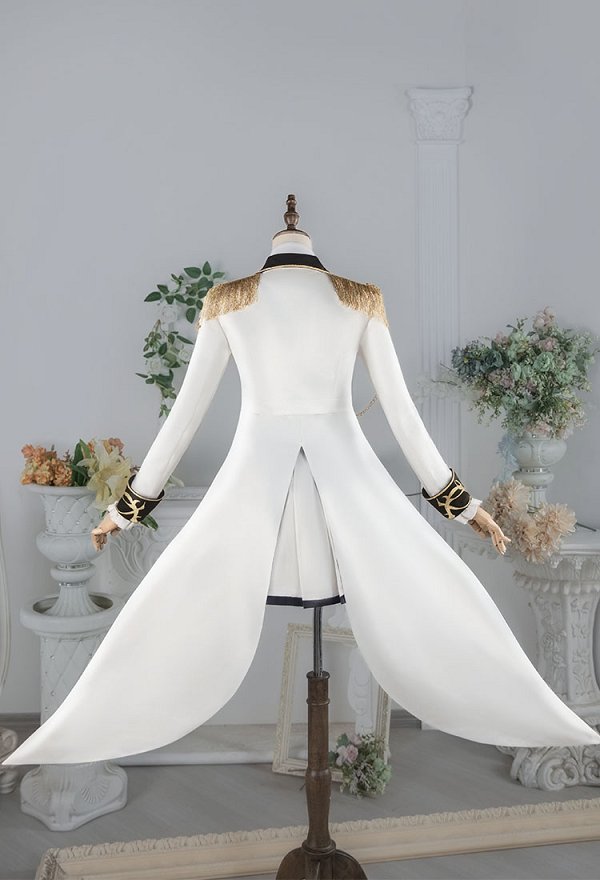 Vocal × Gundam Crossover Skin Cosplay Weißes Kleid mit Jacke Socken