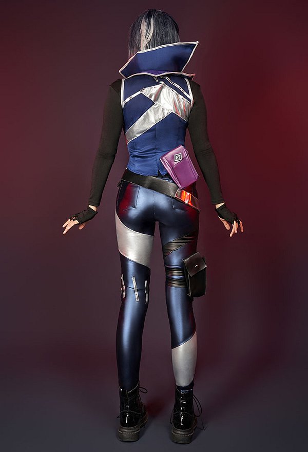 VALO Agent Fade Cosplay Costume Shirt and Trousers with Vest and Gloves