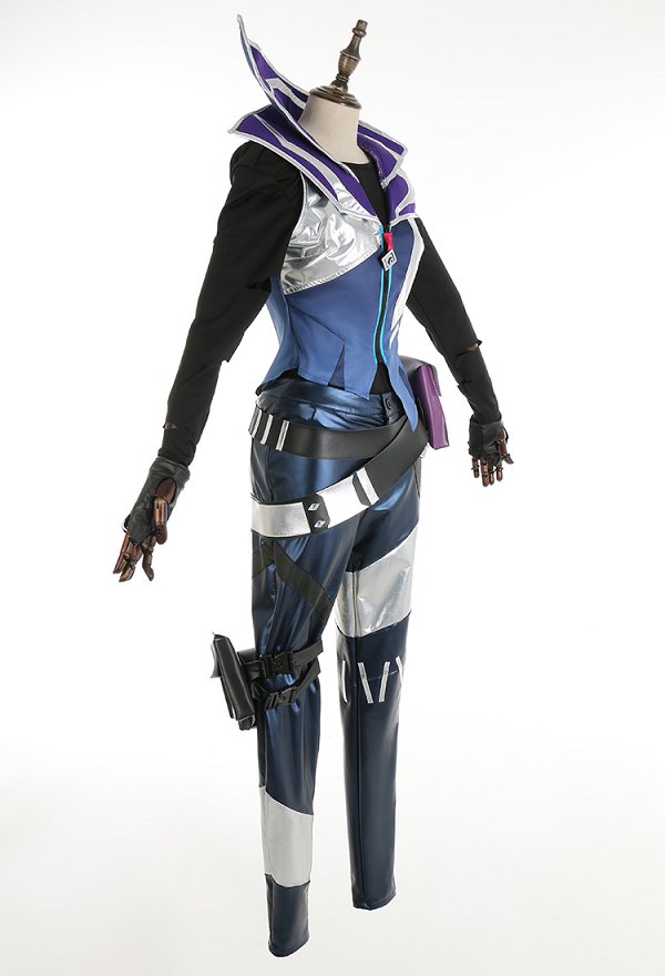 VALO Agent Fade Cosplay Costume Shirt and Trousers with Vest and Gloves