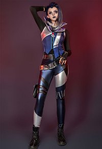 VALO Agent Fade Cosplay Costume Shirt and Trousers with Vest and Gloves