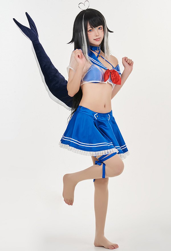 Virtual YouTuber vTuber Shylily Cosplay Costume Sailor Top and Skirt Set with Tail Virtual YouTuber vTuber Shylily Cosplay Costume Sailor Top and Skirt Set with Tail