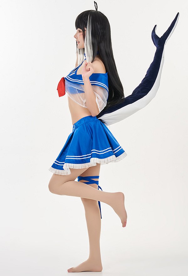 Virtual YouTuber vTuber Shylily Cosplay Costume Sailor Top and Skirt Set with Tail Virtual YouTuber vTuber Shylily Cosplay Costume Sailor Top and Skirt Set with Tail