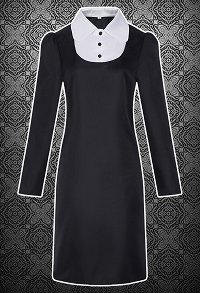 Wednesday Addams Halloween Cosplay Kostüm Rundhalskleid