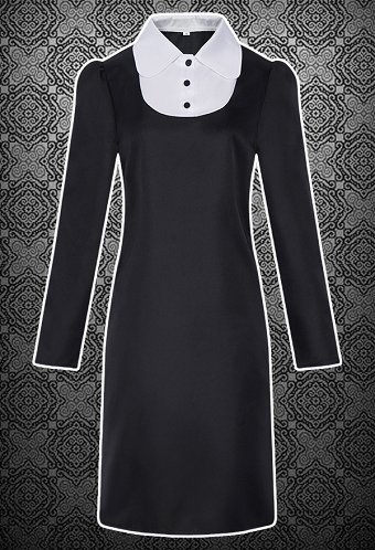 Wednesday Addams Halloween Cosplay Kostüm Rundhalskleid
