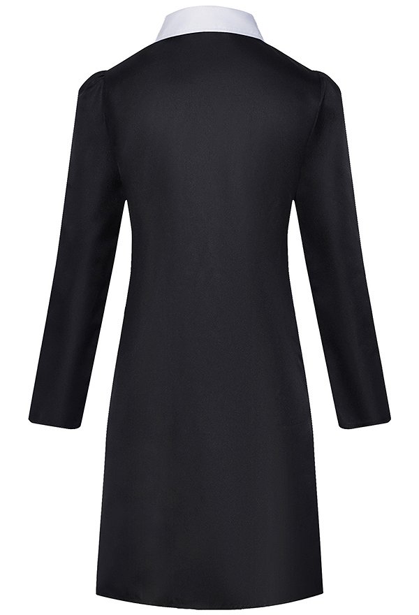 Wednesday Addams Halloween Cosplay Costume Robe à col rond