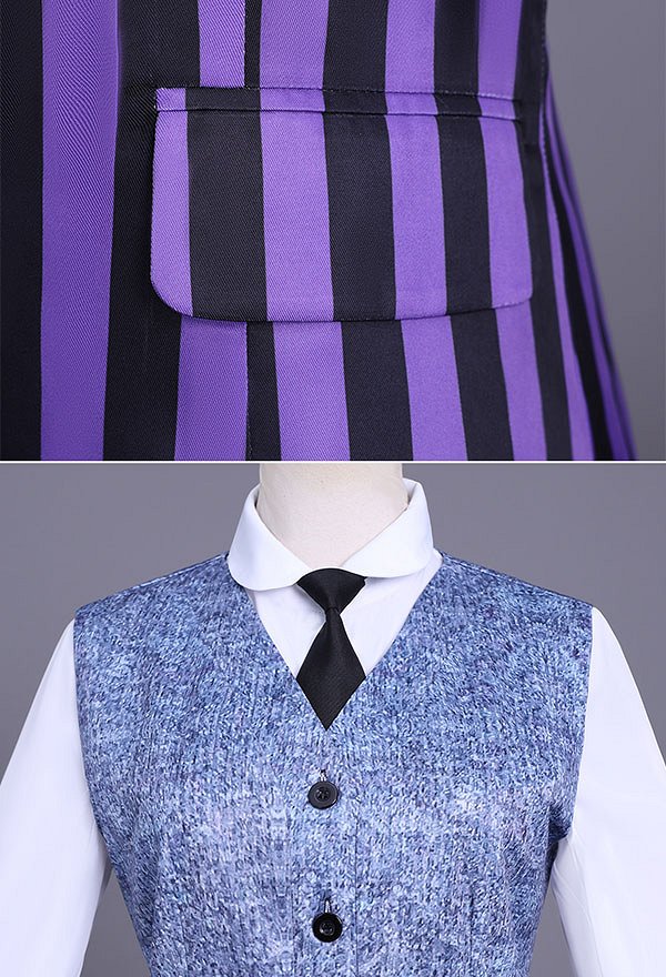 Wednesday Agnes DeMille Cosplay Halloween Chaqueta y falda de Halloween con chaleco y camisa