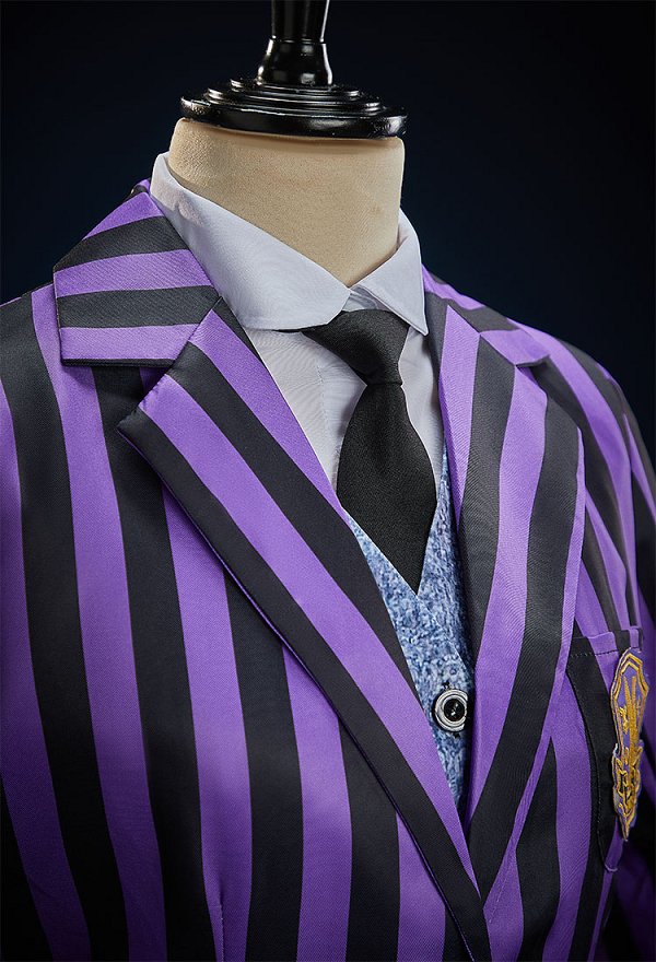 Wednesday Agnes DeMille Cosplay Halloween Chaqueta y falda de Halloween con chaleco y camisa
