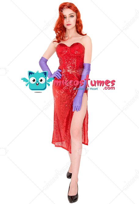 Jessica Rabbit Red Dress Gown Cosplay Costume
