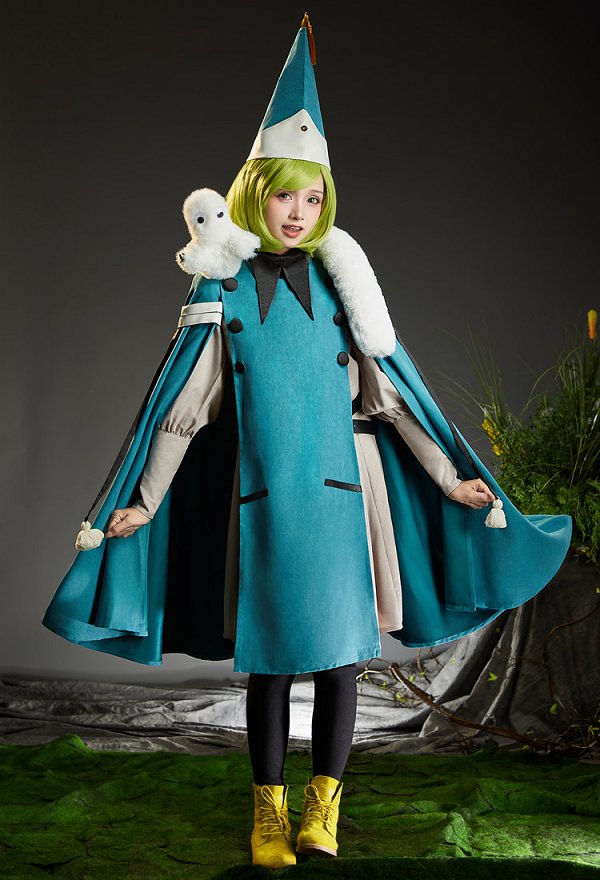 Tongari Boshi no Atorie Coco Cosplay Costume Dress and Pants with Cape and Hat