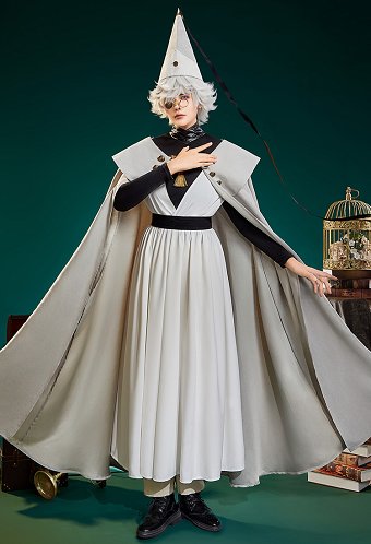 Traje y capa de cosplay de Tongari Boushi no Atelier Qifrey con forro y cinturón