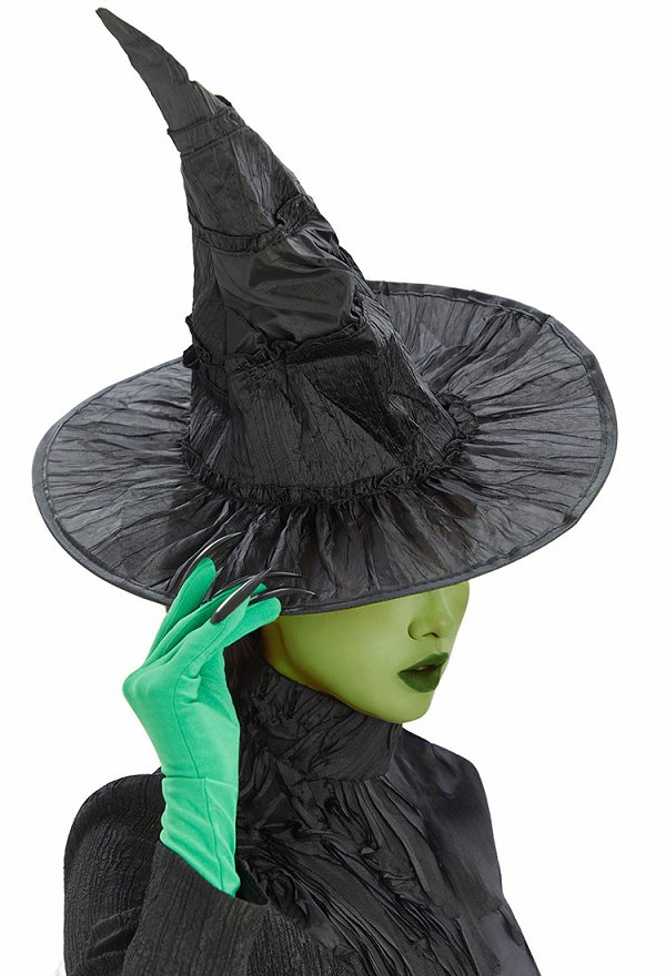Wicked Cosplay Vestido de bruja con sombrero y capa