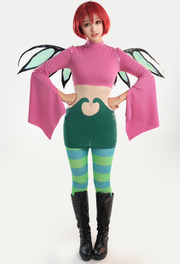 Witch Will Vandom Cosplay Costume Robe à Manches Larges avec Pantalon et Ailes