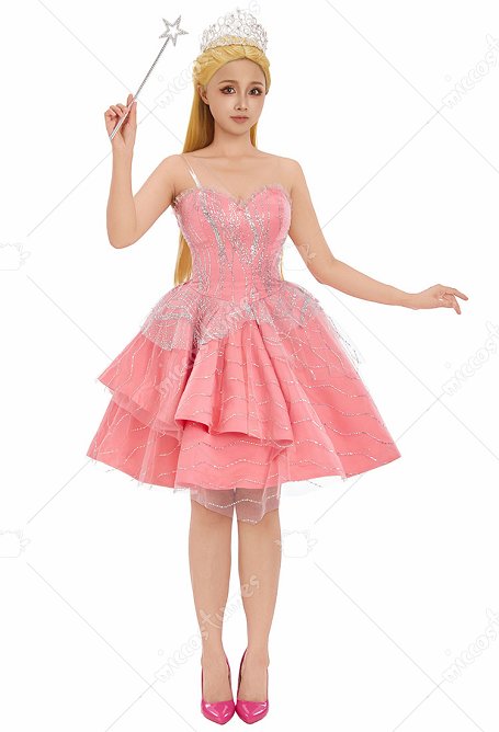 Wicked Glinda Cosplay Vestido con Miriñaque para falda