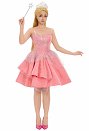Wicked Glinda Halloween Cosplay Costume Robe à bretelles rose avec jupon