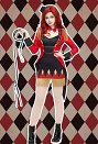 Halloween Costume Female Animal Trainer Outfit Set Circus Style Suspender Dress with Tuxedo and Hat