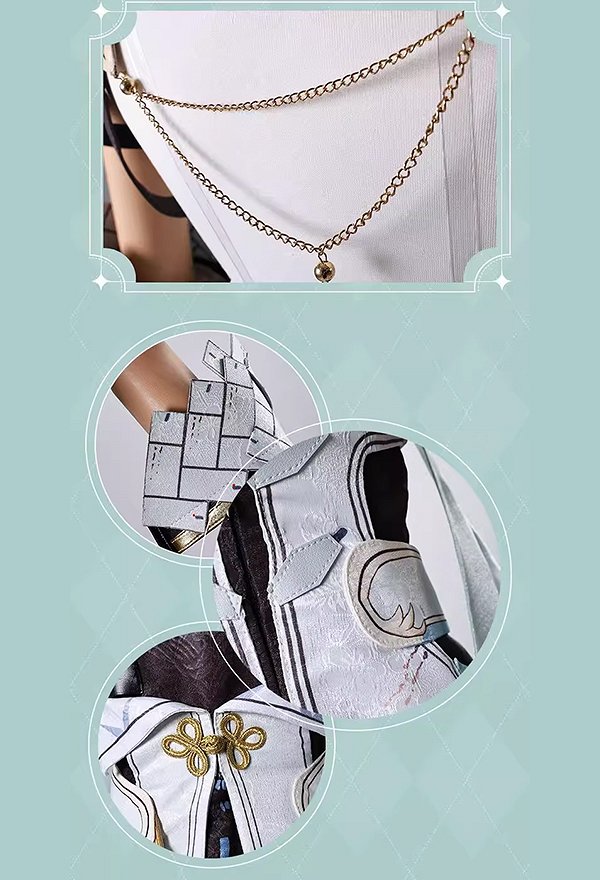 Wuthering Waves Jinhsi Cosplay Costume Dress with Arm Ornament and Hair Accessories Wuthering Waves Jinhsi Cosplay Costume Dress with Arm Ornament and Hair Accessories