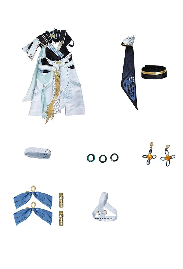 Wuthering Waves Jinhsi Cosplay Costume Dress with Arm Ornament and Hair Accessories Wuthering Waves Jinhsi Cosplay Costume Dress with Arm Ornament and Hair Accessories