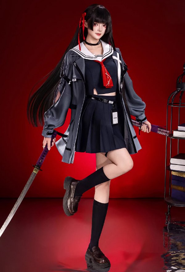 Wuthering Waves Chisa Cosplay Costume JK Uniform Top and Skirt with Jacket Wuthering Waves Chisa Cosplay Costume JK Uniform Top and Skirt with Jacket