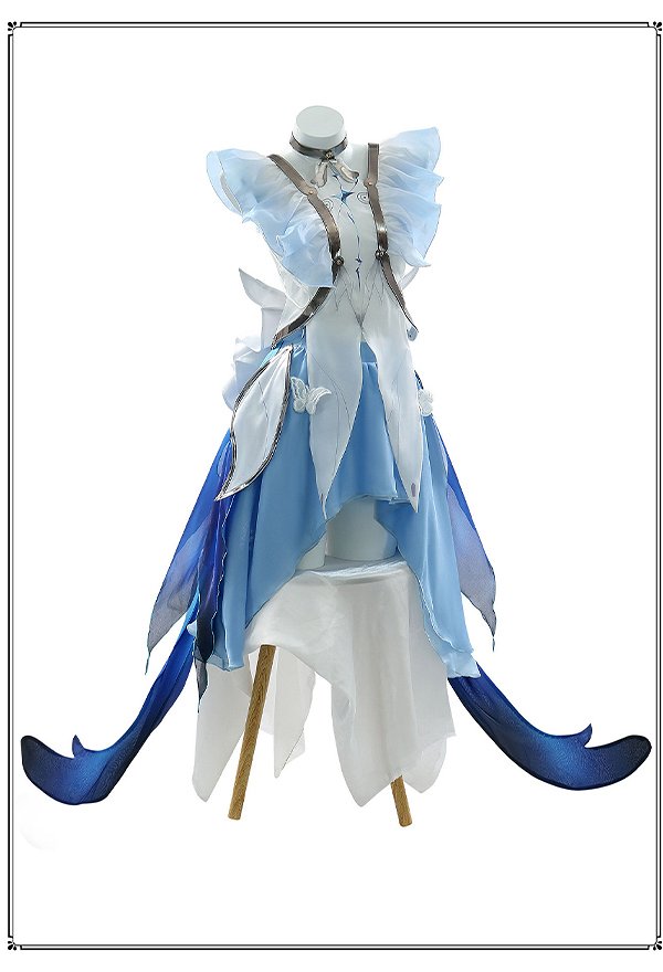 Wuthering Waves Guardian of Secrets The Shorekeeper Cosplay Costume Top and Skirt with Veil Wuthering Waves Guardian of Secrets The Shorekeeper Cosplay Costume Top and Skirt with Veil