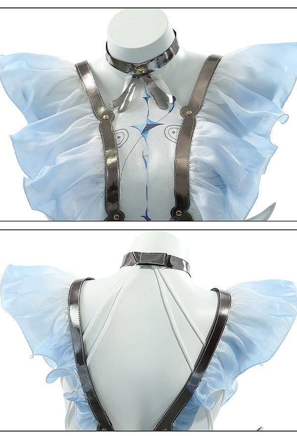 Wuthering Waves Guardian of Secrets The Shorekeeper Cosplay Costume Top and Skirt with Veil Wuthering Waves Guardian of Secrets The Shorekeeper Cosplay Costume Top and Skirt with Veil