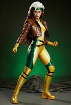 Premium Edition Superhero Rogue Cosplay Costume Bodysuit with Jacket and Gloves Premium Edition Superhero Rogue Cosplay Costume Bodysuit with Jacket and Gloves
