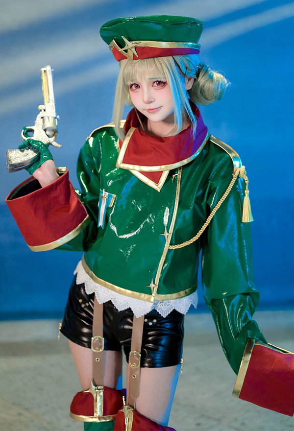 Gushing Over Magical Girls Araga Kiwi Cosplay Costume Green Top and Hat with Shorts Gloves Socks