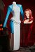 Comic-style Superhero Mystique Cosplay Costume Bodysuit and Dress with Gloves and Headpiece