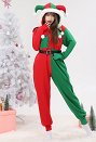 Women Adult Clown Style Onesie Pajamas Christmas Onesie Kigurumi Long Sleeves Hooded Loungewear