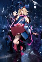 YGO Zexal Damen Cosplay Kostüm Neckholder Top Cosplay Rock Set mit Hut und Ärmeln