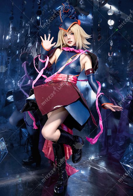 YGO Zexal Damen Cosplay Kostüm Neckholder Top Cosplay Rock Set mit Hut und Ärmeln