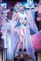 Onmyoji Cosplay Kostüm Gesangskleid und Hüftgürtel mit Armband Haar Accessoire Onmyoji Cosplay Kostüm Gesangskleid und Hüftgürtel mit Armband Haar Accessoire