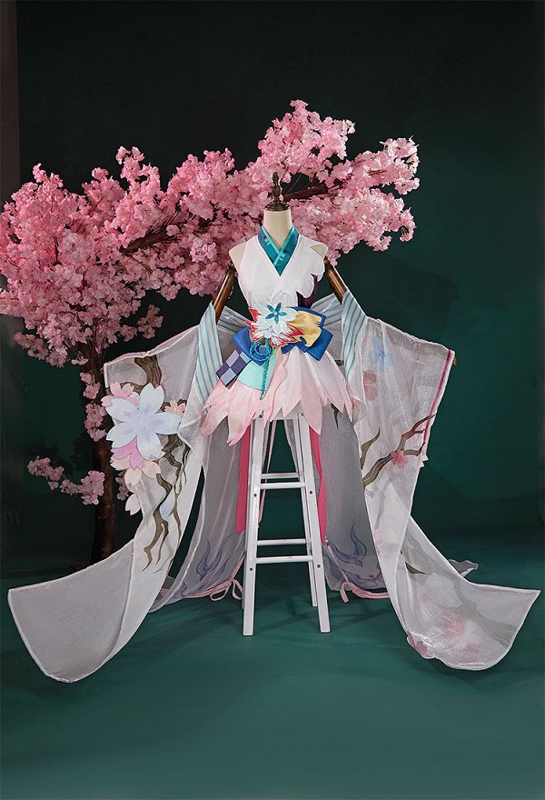 Onmyoji  Disfraz de Cosplay Vestido vocal con faja y complementos para el cabello y la muñeca