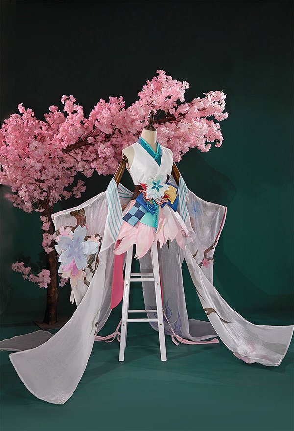 Onmyoji  Disfraz de Cosplay Vestido vocal con faja y complementos para el cabello y la muñeca