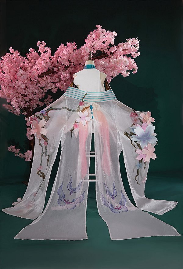 Onmyoji  Disfraz de Cosplay Vestido vocal con faja y complementos para el cabello y la muñeca
