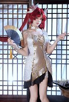 Onmyoji Arena Shiranui Costume de Cosplay Robe bustier avec châle et accessoires
